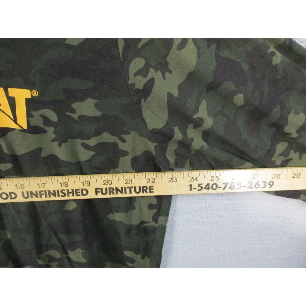 Caterpillar Mens Camo Long Sleeve Graphic T-Shirt CAT Logo Green XL - Picture 6 of 10